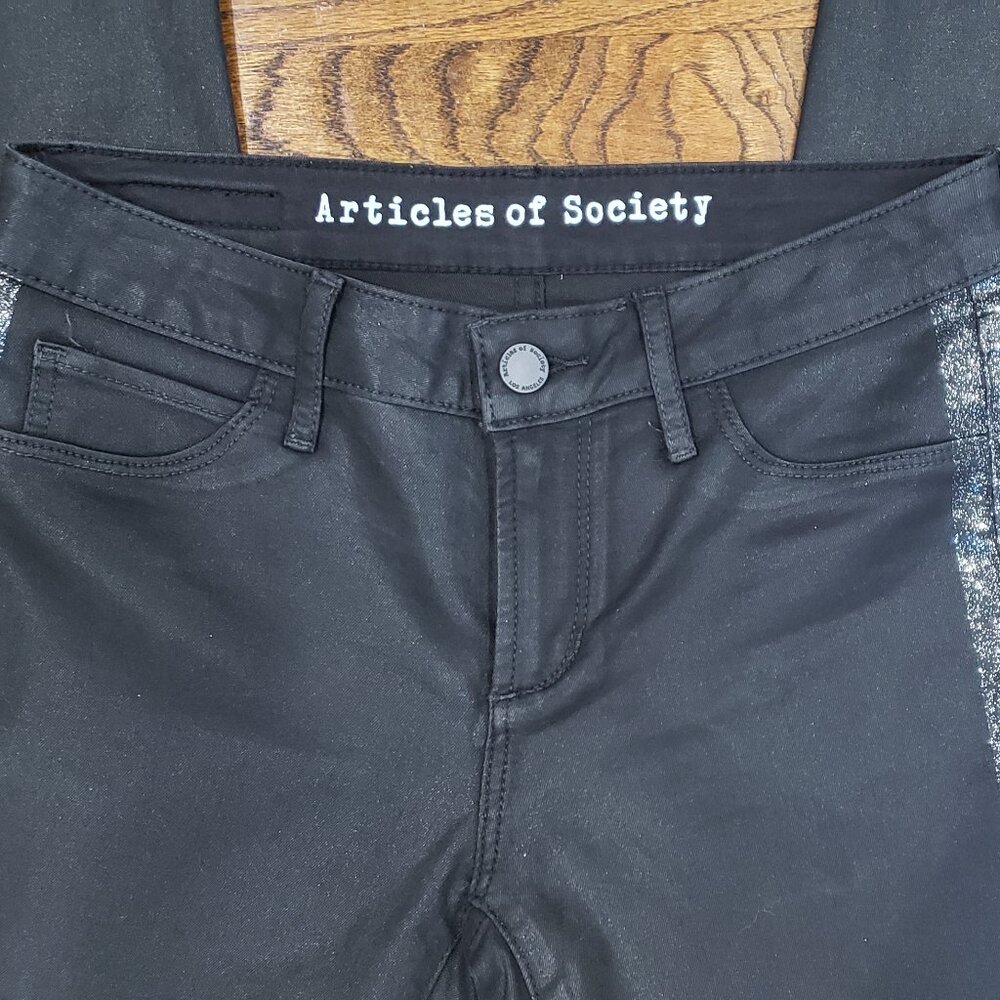 "Sarah Skinny" by Articles of Society Faux Leather tuexdo jeans
